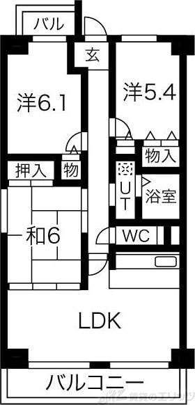 プレステージ上山手の物件間取画像