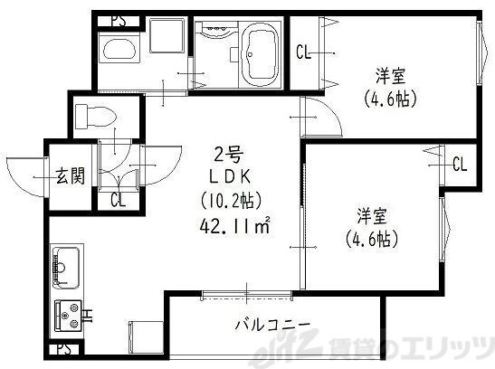 クリエオーレ原町の物件間取画像