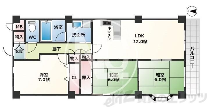 クロス・ロード高槻の物件間取画像