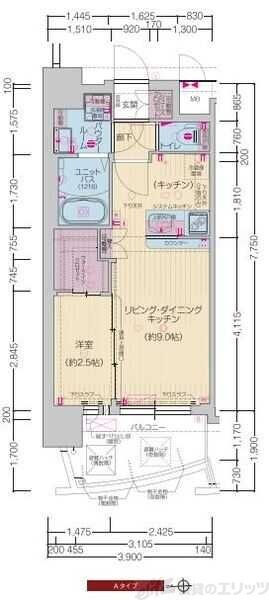 プレサンス江坂ベルフィーヌの物件間取画像