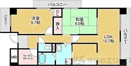 サンシャイン江坂の物件間取画像