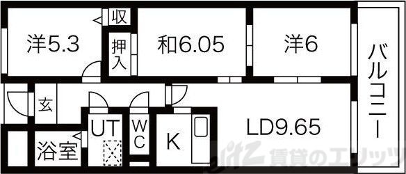 サンリッツ東千里の物件間取画像