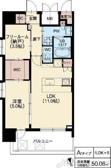 リッツ新大阪プレミアムの物件間取画像