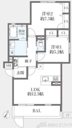 シナジーコート高槻古曽部の物件間取画像