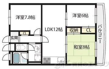 アパルトマン北千里の物件間取画像