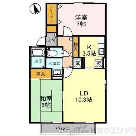 フラット真上の物件間取画像