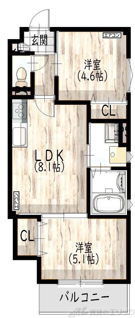 クリエオーレ庄屋Iの物件間取画像