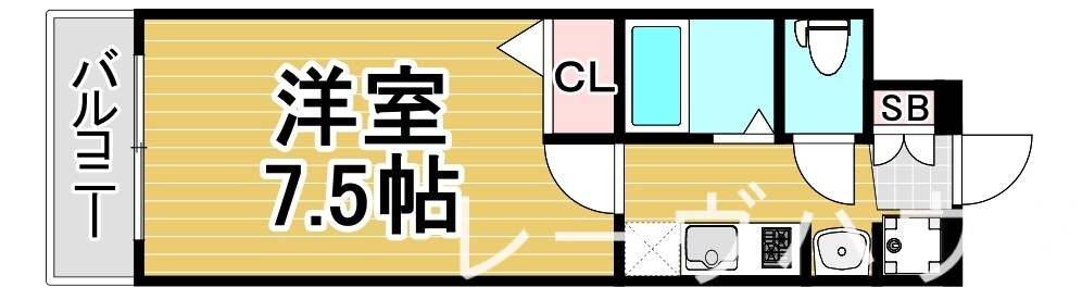 エステムコート博多祇園ツインタワーセカンドステージの物件間取画像
