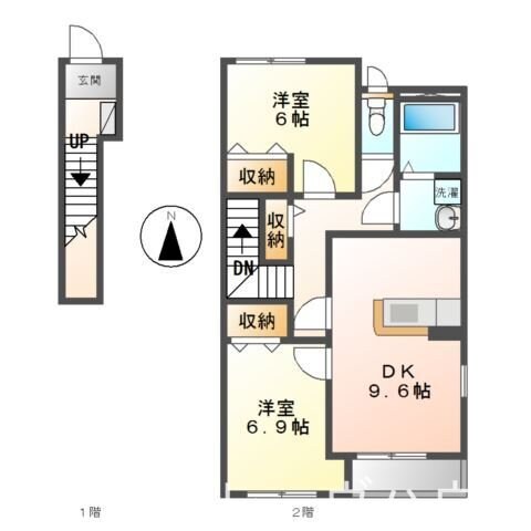 サンポートＭの物件間取画像