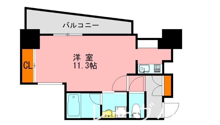 アソシアグロッツォ天神ミッドシティの物件間取画像