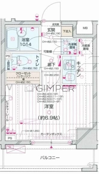 パレステュディオ新宿都庁前の物件間取画像