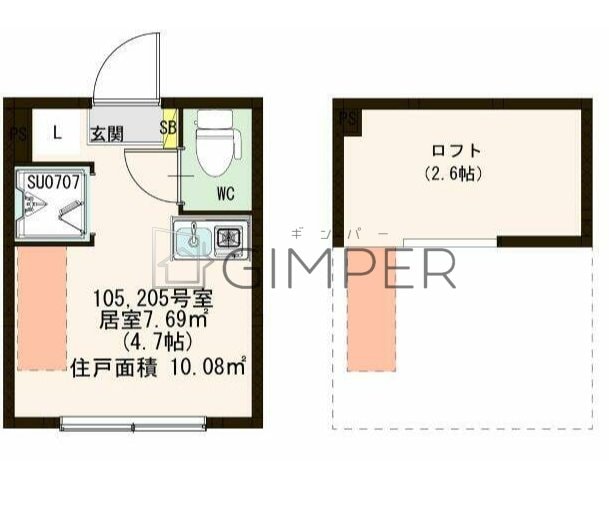 ハーモニーテラス本町の物件間取画像