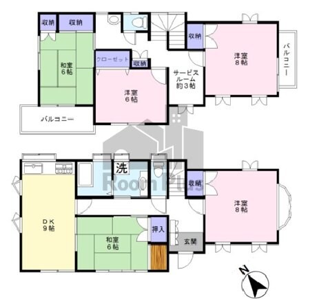 大橋松本貸家の物件間取画像