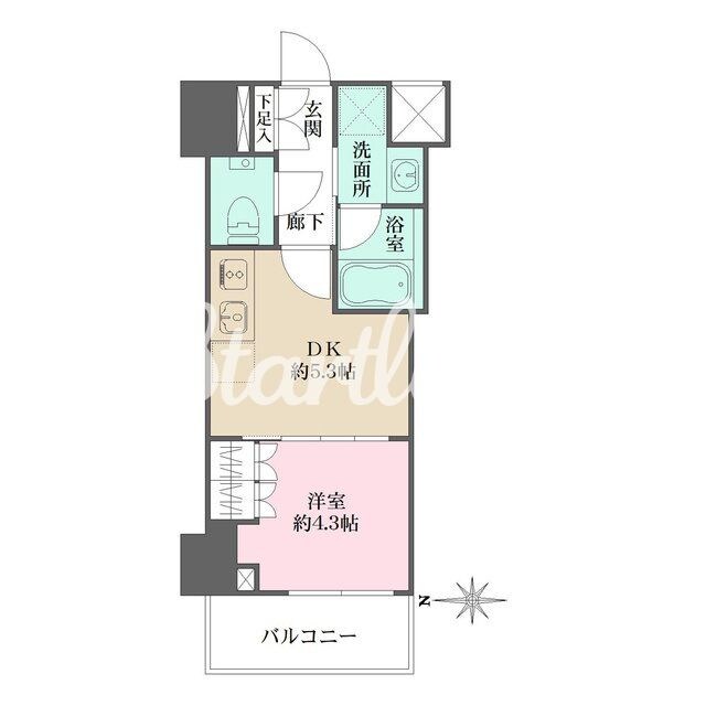 ザ・パークワンズ深川門前仲町の物件間取画像