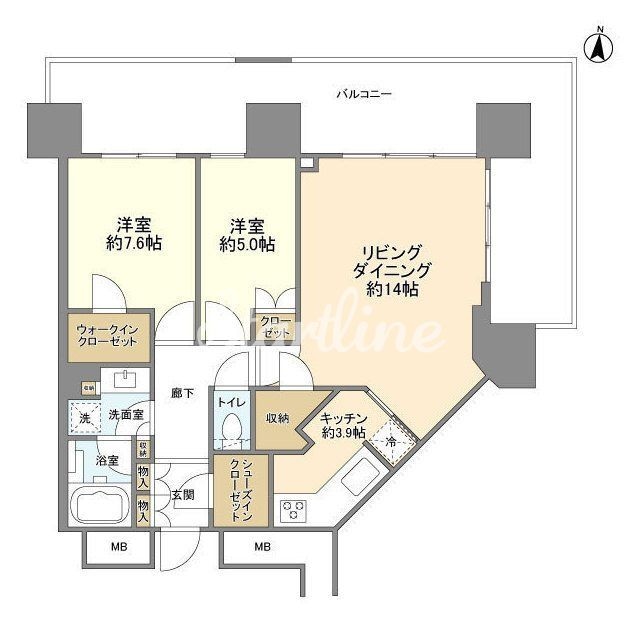 アーバンドックパークシティ豊洲タワーA棟の物件間取画像