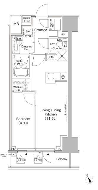 ザ・パークハビオ日本橋茅場町の物件間取画像