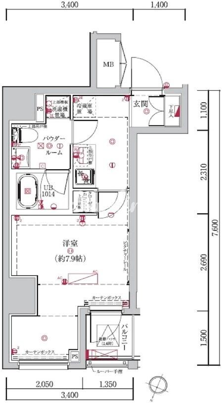 ルミード勝どきの物件間取画像