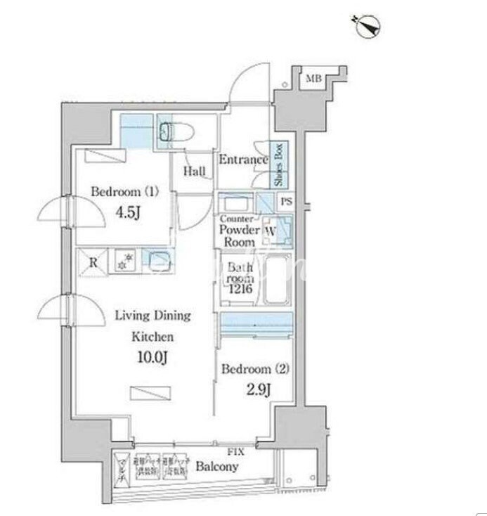 デュオフラッツ日本橋水天宮の物件間取画像