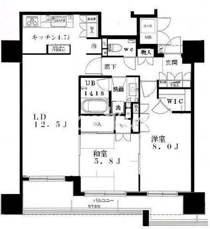 レフィール築地レジデンスの物件間取画像