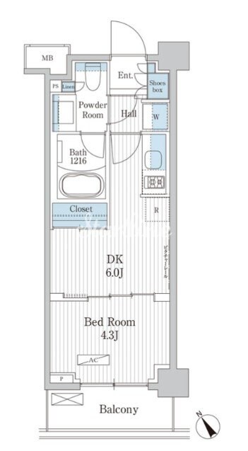 パークアクシス門前仲町テラスの物件間取画像