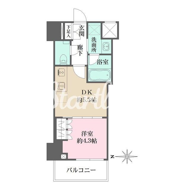 ザ・パークワンズ深川門前仲町の物件間取画像