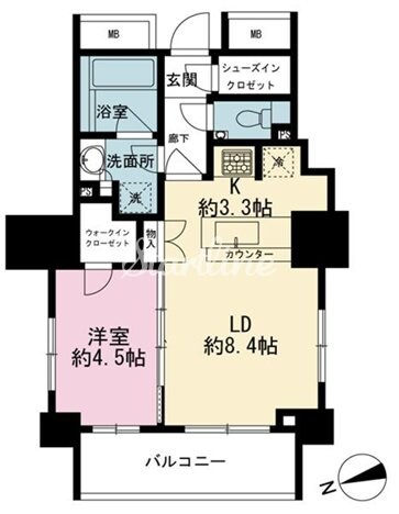 ザ・パークハウスアーバンス御成門の物件間取画像