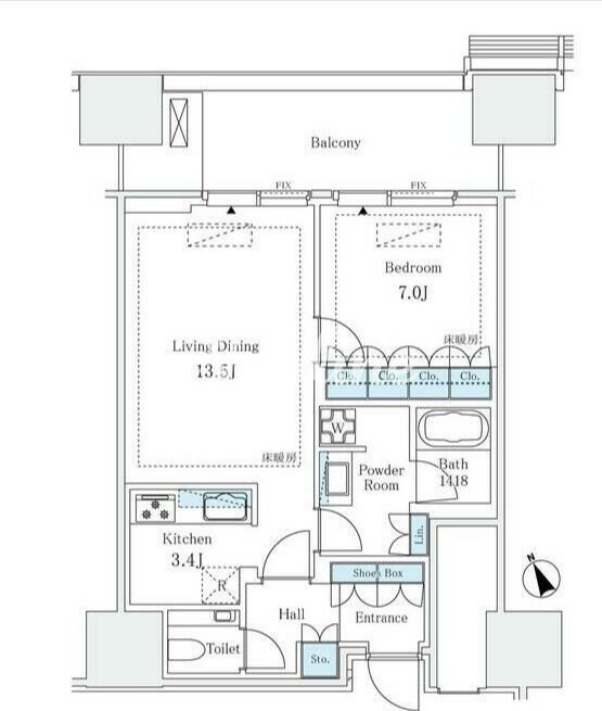 麻布台ヒルズレジデンスB棟の物件間取画像