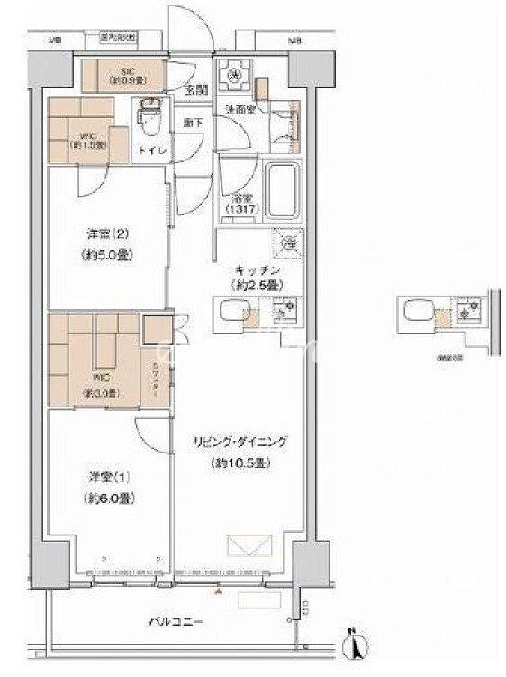 プライムネクサス大森北の物件間取画像