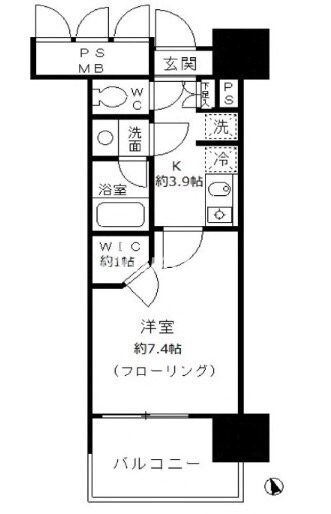フォンテーヌ芝浦の物件間取画像