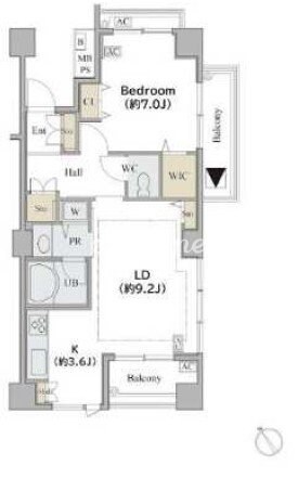 シャレール広尾２号棟　の物件間取画像