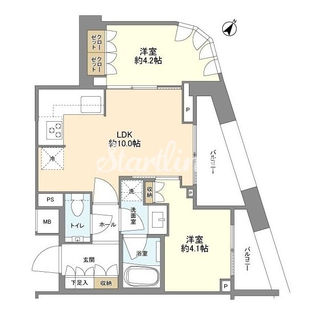 パークコート恵比寿（ＰＡＲＫ　ＣＯＵＲＴ恵比寿）の物件間取画像