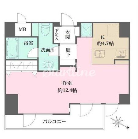 グレンパーク神楽坂の物件間取画像