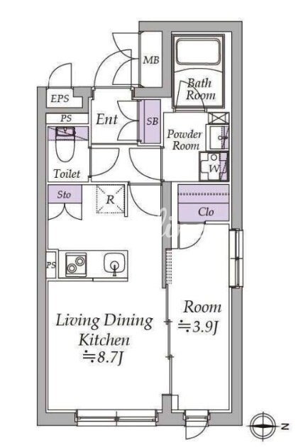 アトリオフラッツ日暮里の物件間取画像