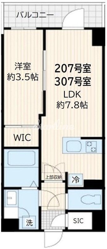 アルカンシエル新宿大京町の物件間取画像