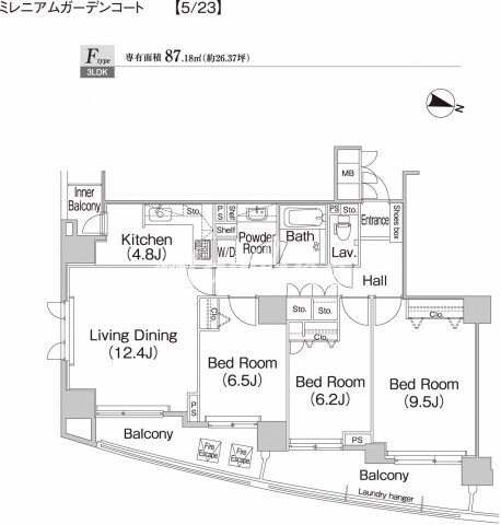 ミレニアムガーデンコートの物件間取画像