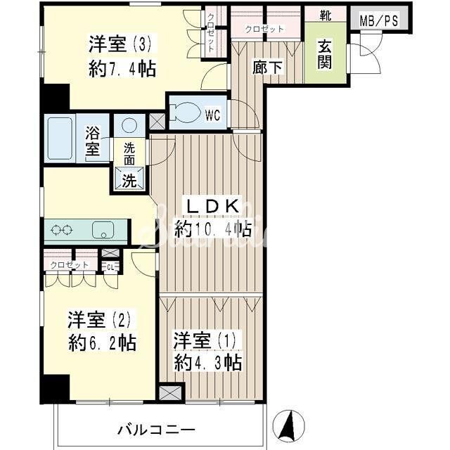 コゥジーコート寺山の物件間取画像