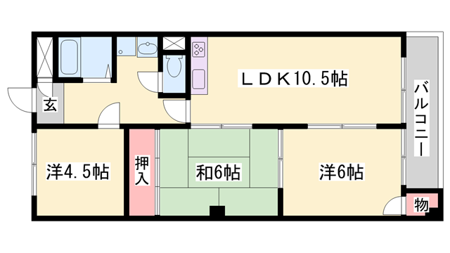 西明石グリーンハイツの物件間取画像