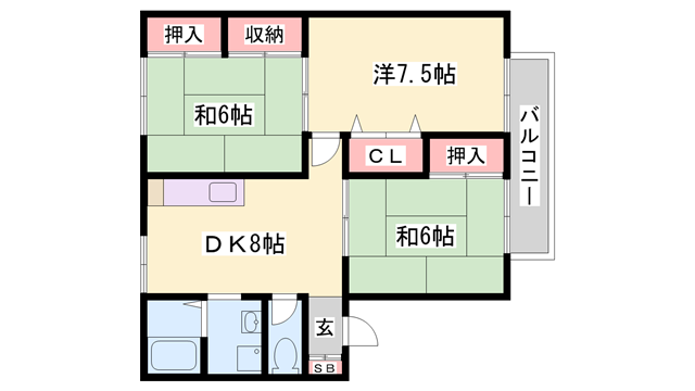 大久保駅 徒歩6分 1階の物件間取画像