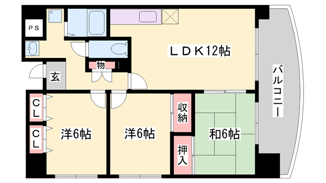 明石駅 徒歩7分 4階の物件間取画像