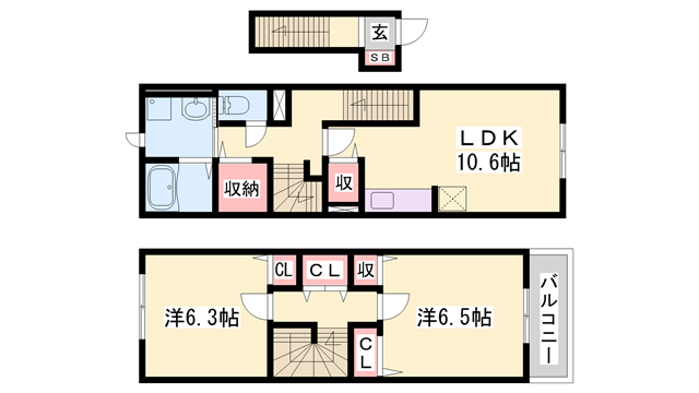 大久保駅 徒歩19分 2階の物件間取画像