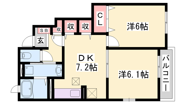 伊川谷駅 バス12分  神戸学院大学前下車：停歩6分 1階の物件間取画像