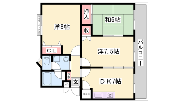 藤江駅 徒歩2分 3階の物件間取画像