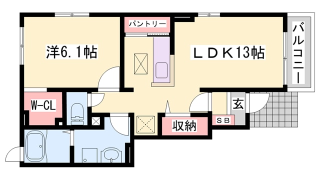 江井ケ島駅 徒歩3分 1階の物件間取画像