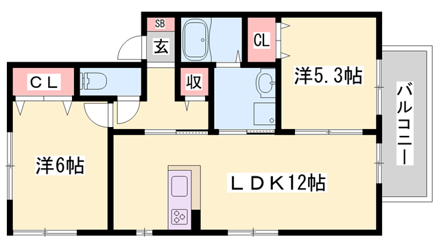 西明石駅 徒歩18分 1階の物件間取画像