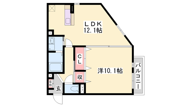 林崎松江海岸駅 徒歩6分 1階の物件間取画像