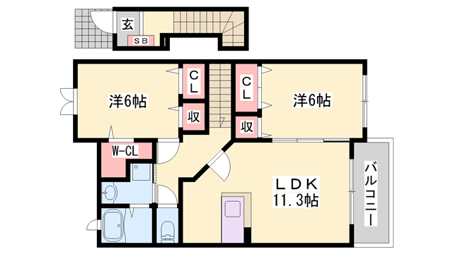 土山駅 徒歩14分 2階の物件間取画像