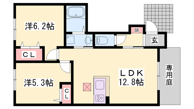 土山駅 バス15分  国岡裏下車：停歩8分 1階の物件間取画像