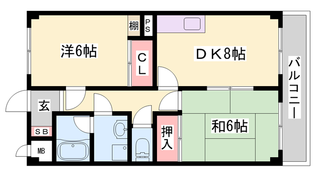 グリーンハイツの物件間取画像