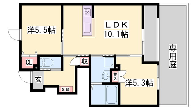 サンモール金ヶ崎の物件間取画像
