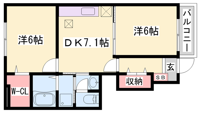 滝野駅 徒歩6分 1階の物件間取画像